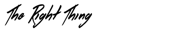 The Right Thing font preview